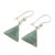 Jade dangle earrings, 'Green Triangle of Life' - Green Triangular Jade Dangle Earrings from Guatemala