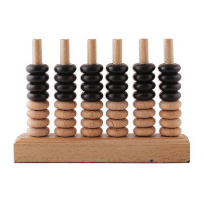 Wood stacking game, 'Vertical Victory' - Hand-Carved Minimalist Steam Beech Wood Stacking Game