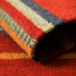 Zapotec wool table runner, 'Crimson Sun' (1x4) - Zapotec Wool Table Runner 1 x 4 Ft Red Handmade in Mexico