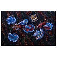 'Harmony' (2019) - World Peace-Themed Signed Painting Betta Fish Bali (2019)