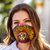 Cotton and polyester face masks, 'Marigold Skeletons' (pair) - 2-Layer Day of the Dead Bright Skeleton Face Masks (Pair)