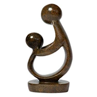 Serpentine stone sculpture, 'Family of Two' - Family of Two Zimbabwe Shona Serpentine Stone Sculpture