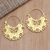 Gold-plated hoop earrings, 'Lustrous Love' - Hand Crafted Gold-Plated Brass Hoop Earrings (image 2) thumbail