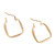 Gold-plated hoop earrings, 'Golden Goddess of the Lakes' - 18k Gold-plated Squared Modern Hoop Earrings from Peru (image 2b) thumbail