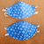 Cotton and polyester face masks, 'Blue Daisy Daze' (pair) - 2 Double Layer Red Polyester Print Cotton Elastic Headband F