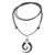 Horn and garnet pendant necklace, 'Midnight Halloween' - Spiral Horn Garnet and Sterling Silver Pendant Necklace (image 2d) thumbail