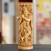 Wood sculpture, 'Hindu Romance' - Wood sculpture