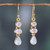 Gold-plated rainbow moonstone dangle earrings, 'Heavenly Gaze' - Gold-Plated Dangle Earrings with 6-Carat Rainbow Moonstones (image 2) thumbail