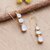 Gold-plated rainbow moonstone dangle earrings, 'Heavenly Gaze' - Gold-Plated Dangle Earrings with 6-Carat Rainbow Moonstones (image 2b) thumbail