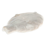 Marble catchall, 'Handy Leaf in Ivory' - Leaf-Shaped Marble Catchall in Eggshell from Mexico