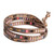 Glass beaded wrap bracelet, 'Laguna' - Glass Beaded Wrap Bracelet with Tibetan-Style Pewter Button (image 2b) thumbail