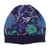 100% baby alpaca hat, 'Andean Blooms' - 100% Baby Alpaca Floral and Leaf Knit Ribbed Jacquard Hat thumbail