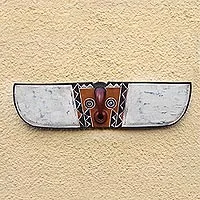Africa tribal wood mask, 'Bwa Butterfly Spirit' - African Wood Mask