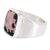 Men's rhodonite single stone ring, 'Virtue in Pink' - Rhodonite Men's Statement Ring from Guatemala thumbail