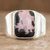 Men's rhodonite single stone ring, 'Virtue in Pink' - Rhodonite Men's Statement Ring from Guatemala (image 2b) thumbail