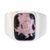 Men's rhodonite single stone ring, 'Virtue in Pink' - Rhodonite Men's Statement Ring from Guatemala (image 2e) thumbail