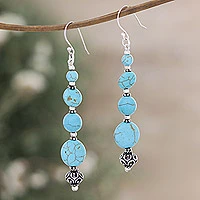 Calcite dangle earrings, 'Precious Connection' - Sterling Silver Dangle Earrings with Calcite Stones