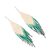 Beaded waterfall earrings, 'Falling Emeralds' - Beige and Green Glass Beaded Waterfall Earrings (image 2b) thumbail