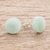 Jade stud earrings, 'Serene Wisdom' - Light Green Jade Stud Earrings (image 2b) thumbail