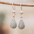 Jade dangle earrings, 'Apple Green Tears' - Drop-Shaped Jade Dangle Earrings in Apple Green (image 2) thumbail
