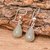 Jade dangle earrings, 'Apple Green Tears' - Drop-Shaped Jade Dangle Earrings in Apple Green (image 2b) thumbail