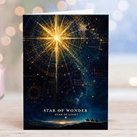 UNICEF holiday cards, 'Geometry of the Heavens' (set of 12) - Star of Wonder Set of 12 Unicef Holiday Greeting Cards