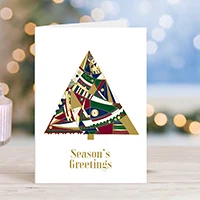 UNICEF holiday cards, 'A Thousand Facets' (set of 12) - Glimmering Tree Set of 12 Unicef Holiday Greeting Cards