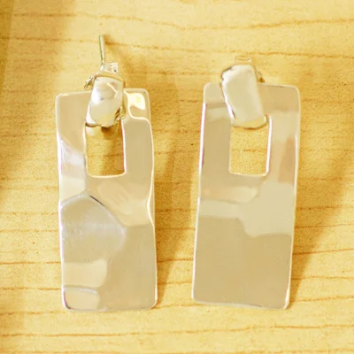 Sterling silver dangle earrings, 'Radiant Reflection' - Hammered Sterling Dangle Earrings