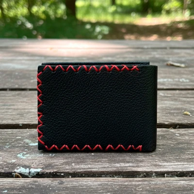 Men's leather wallet, 'Shadow Threads' - Men's Leather Wallet with Card Holders Folded Cash Pocket