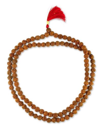 Rudraksha seed jap mala prayer beads, 'Pray' - Rudraksha seed jap mala prayer beads