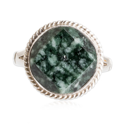 Jade cocktail ring, 'Square Circle' - Jade cocktail ring