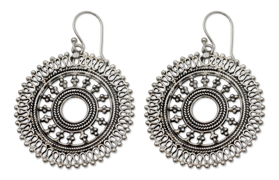 Sterling silver dangle earrings - Surya Sun | NOVICA