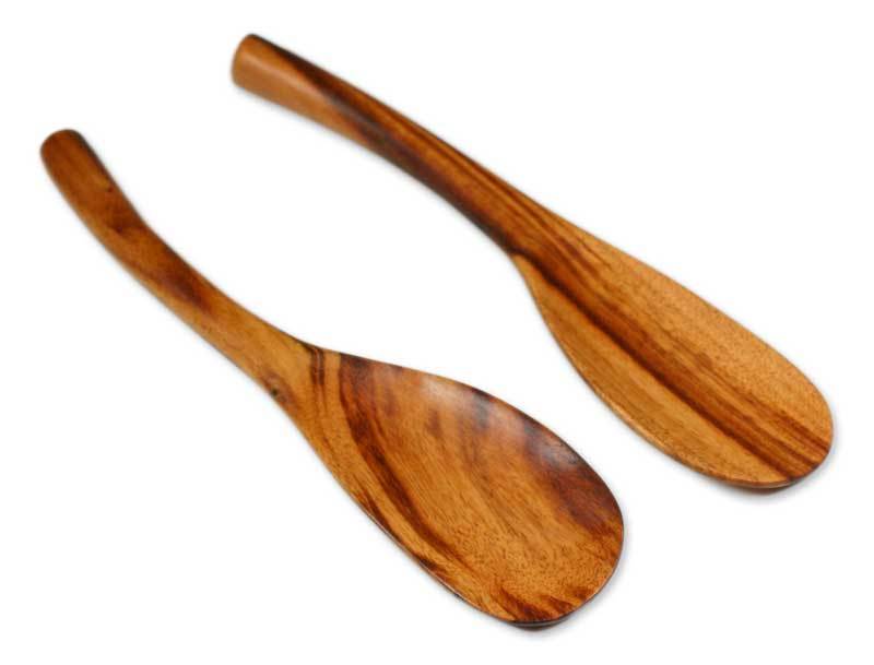 Unique Wood Serving Utensils Pair Maya Cuisine Novica