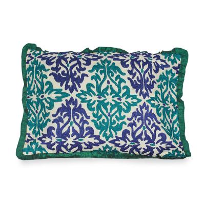 Embroidered cushion cover, 'Cool Flames' - Unique Embroidered Cushion Cover