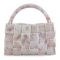 Handbag - White Confetti | NOVICA