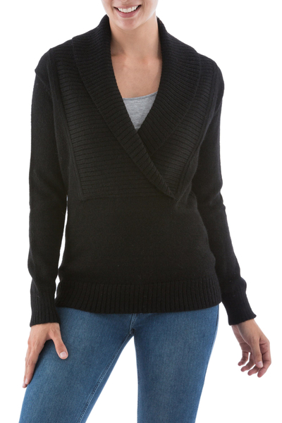 womens shawl collar pullover sweater