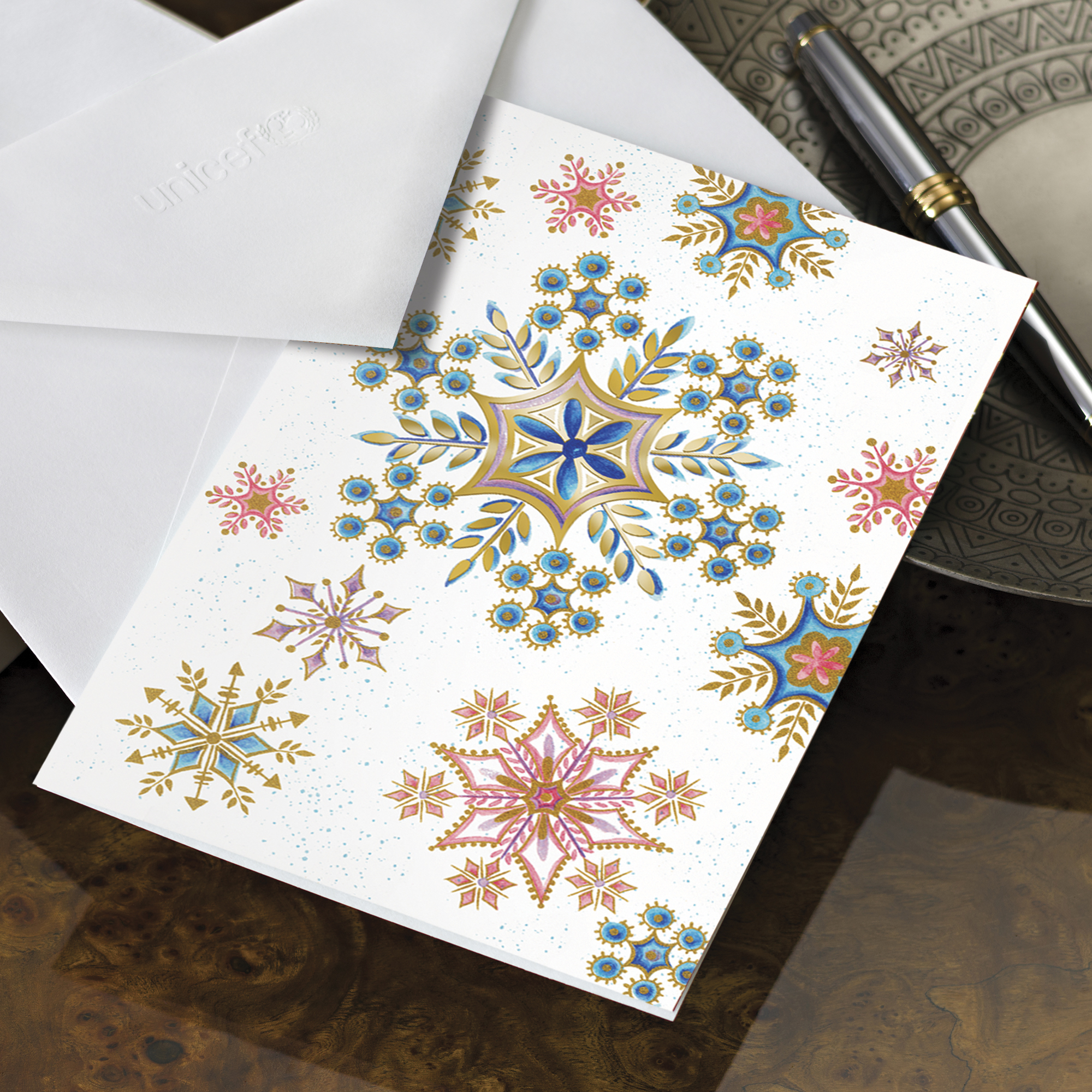 UNICEF Market UNICEF Holiday Cards Boxed Set Multicolor Snowflakes