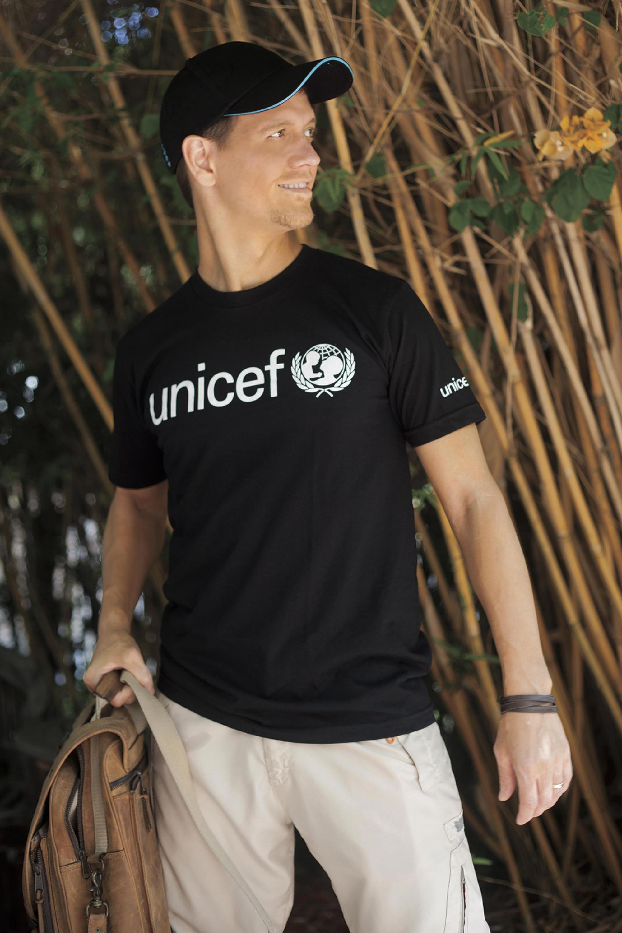 UNICEF Market   Black UNICEF T Shirt for Adults in Soft Combed