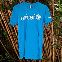UNICEF Adult T-Shirt -Blue - Blue UNICEF T-Shirt for Adults in Soft Combed Cotton