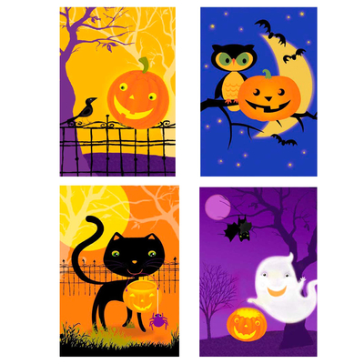 Halloween-Grußkarten, „Happy Spooks“ (12er-Set) – Set mit 12 Halloween-Grußkarten von UNICEF