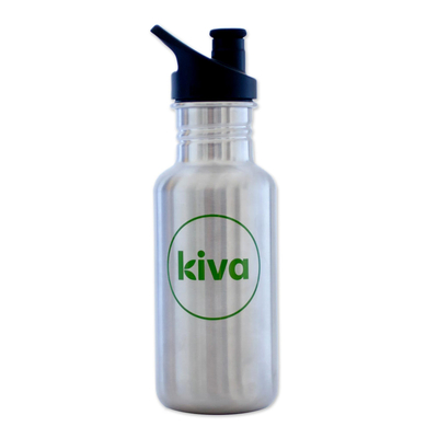 Kiva Klean Kanteen stainless steel bottle, 'Global Traveler' - Kiva Klean Kanteen stainless steel bottle