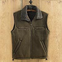 Men's microsuede travel vest, 'Highland Traveler' - Men's Microsuede Travel Vest