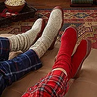 Unisex wool blend slipper socks, Toasty Travels