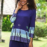 Featured review for Knit viscose top, Bandhani