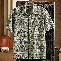 Camisa de algodón para hombre - Camisa de algodón Shekhawati, manga corta