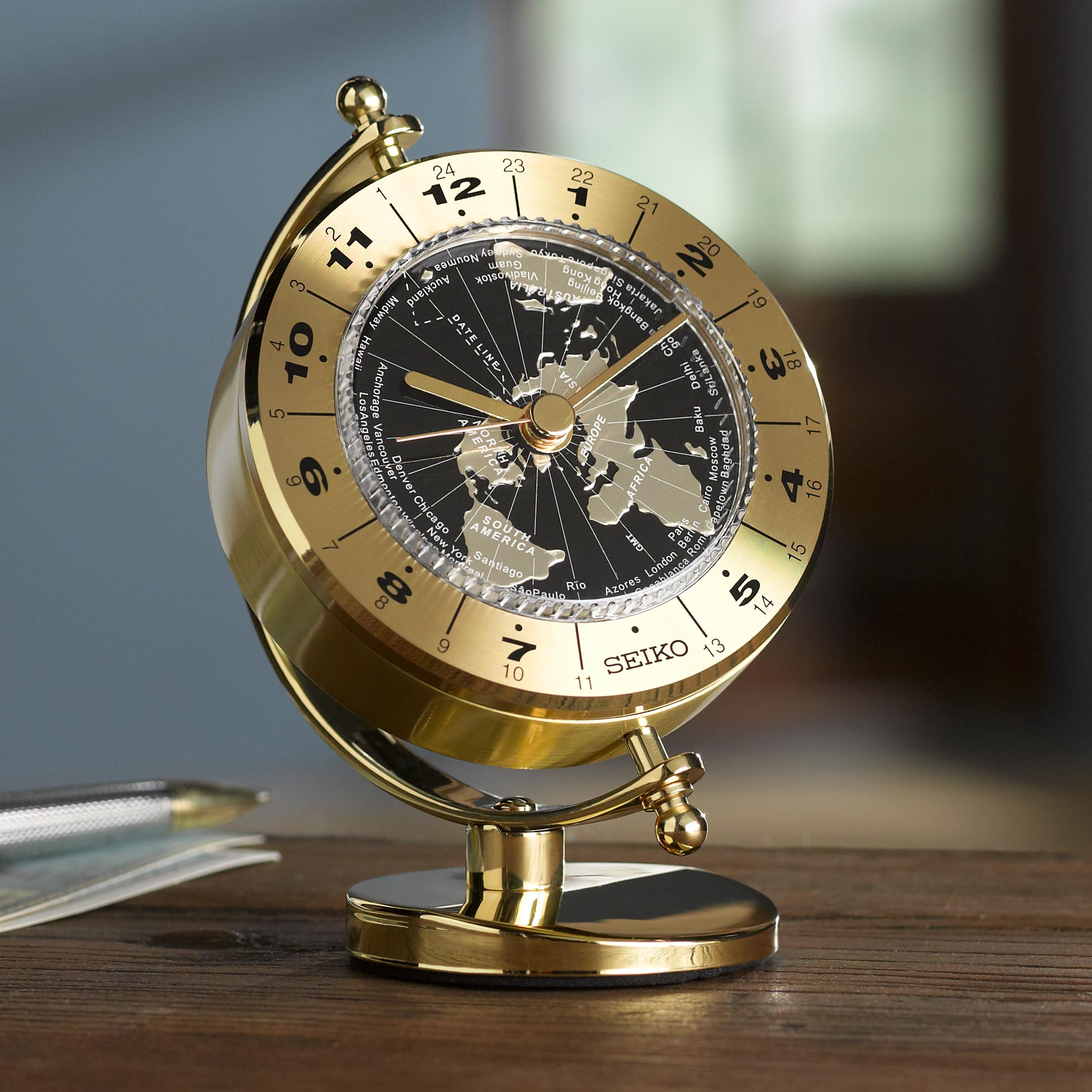 Seiko Globe World Time Clock - Globe | NOVICA