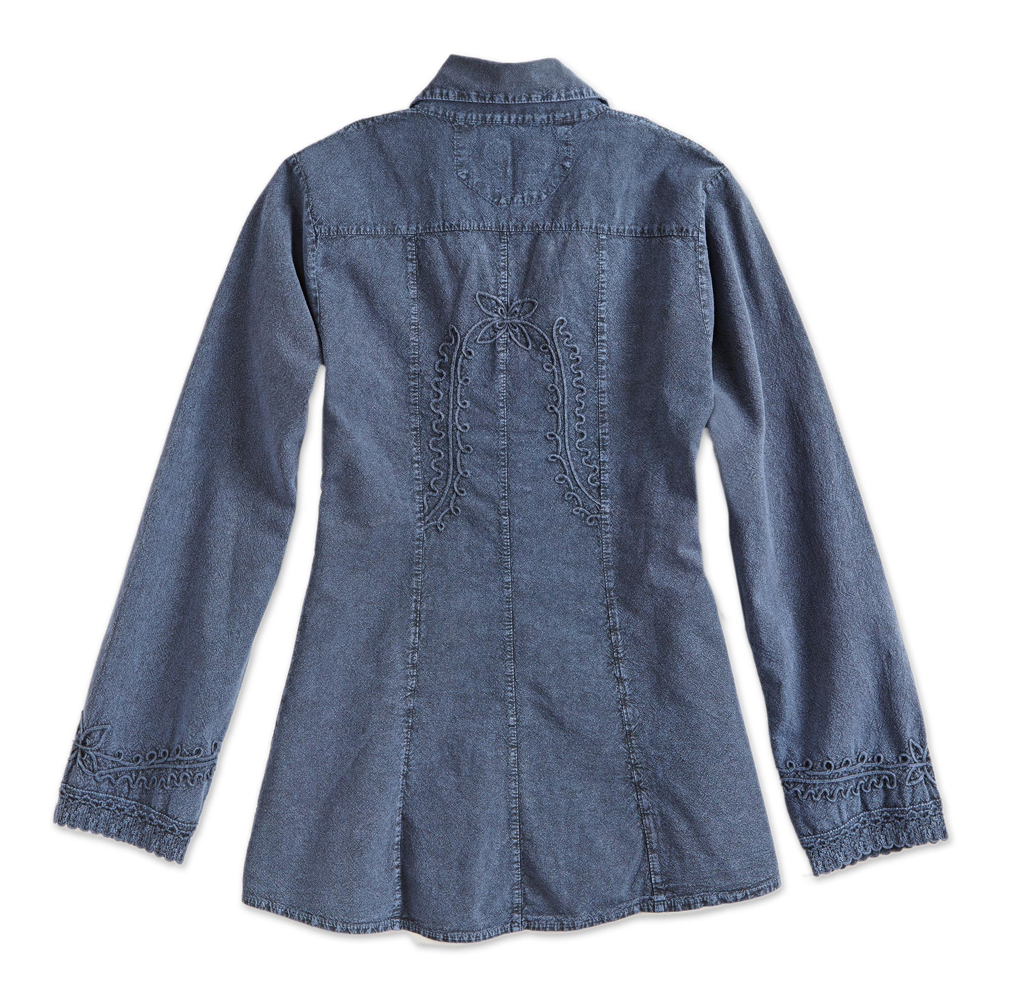 Lily of The Incas Button-Front Chambray Blue Blouse - Lily of The Incas ...