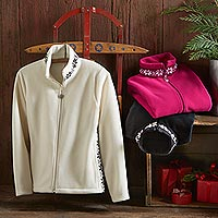 Featured review for Fleece jacket, Treviso Snowflake