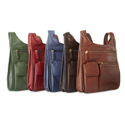 Leather shoulder bag, 'Life's Journey' - Leather Traveler Bag
