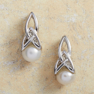 Ohrhänger aus Zuchtperlen - Keltischer Perlenohrring